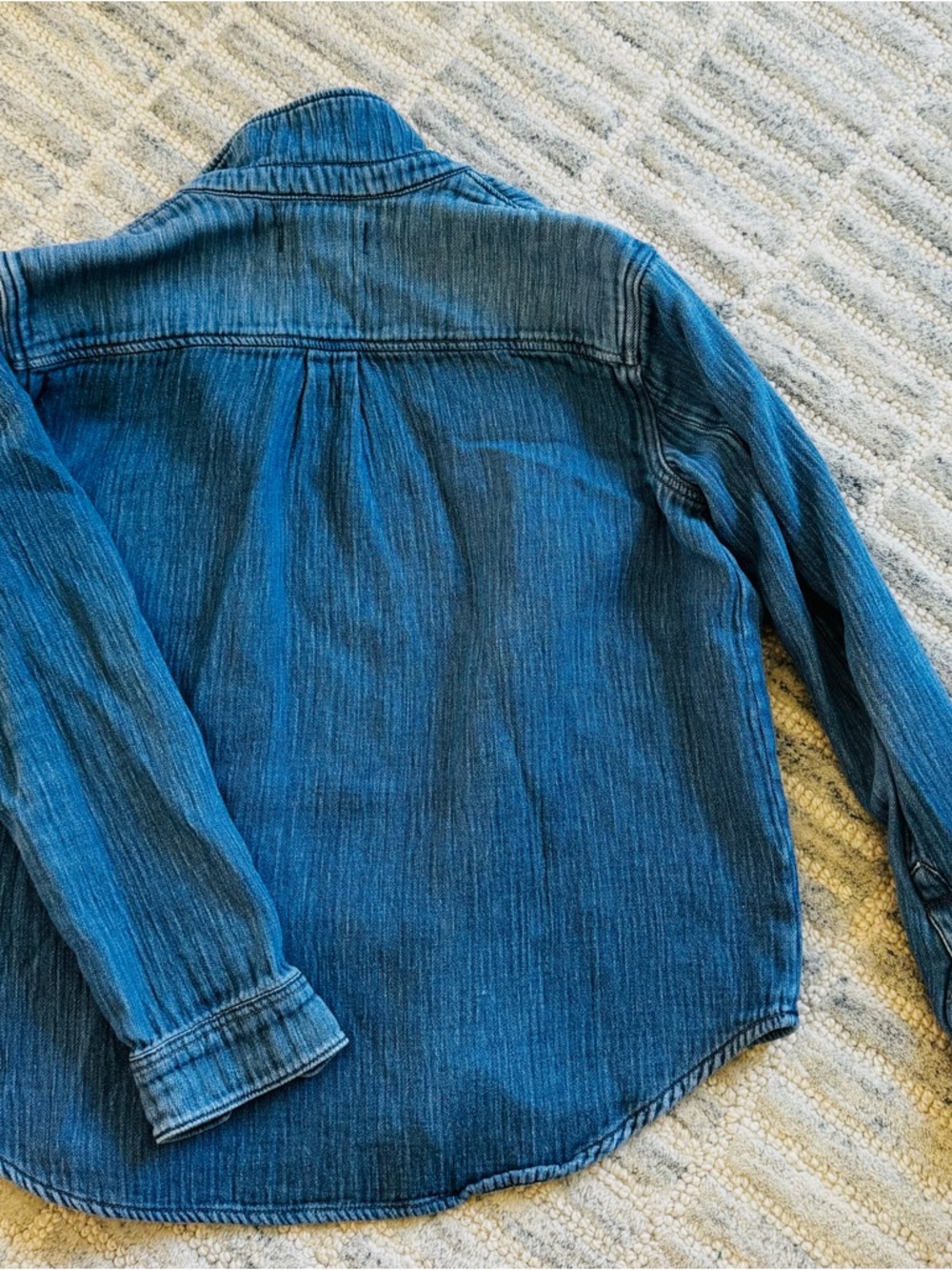 Madewell Double-Faced Chambray Button Down Shirt Houndstooth Lining Medium - Picture 3 of 5